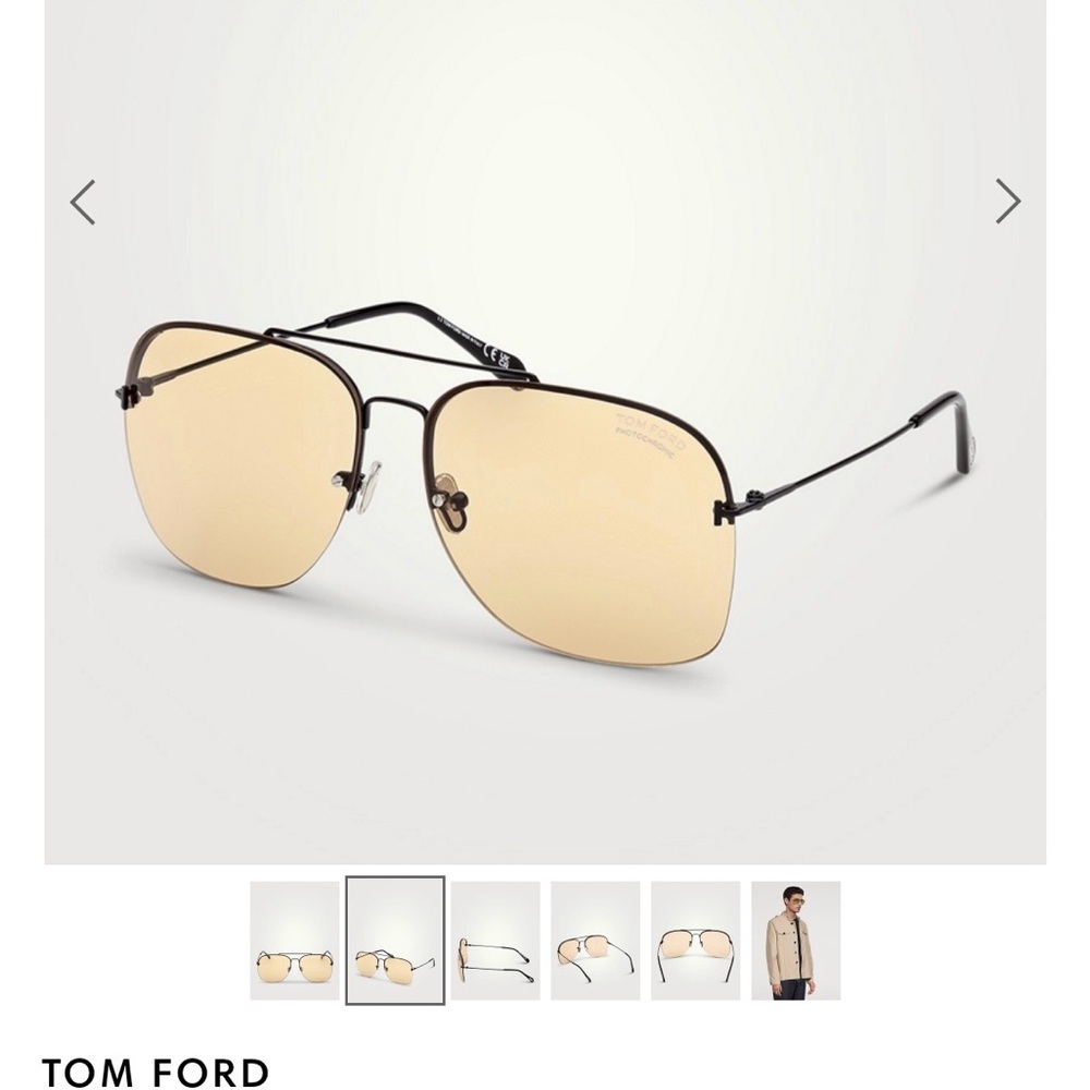 Tom Ford Black Frame Sunglasses with Light Brown/Amber Lenses